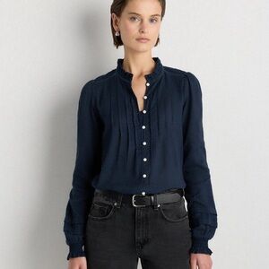 Quince Navy Blue Blouse